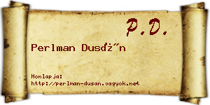 Perlman Dusán névjegykártya